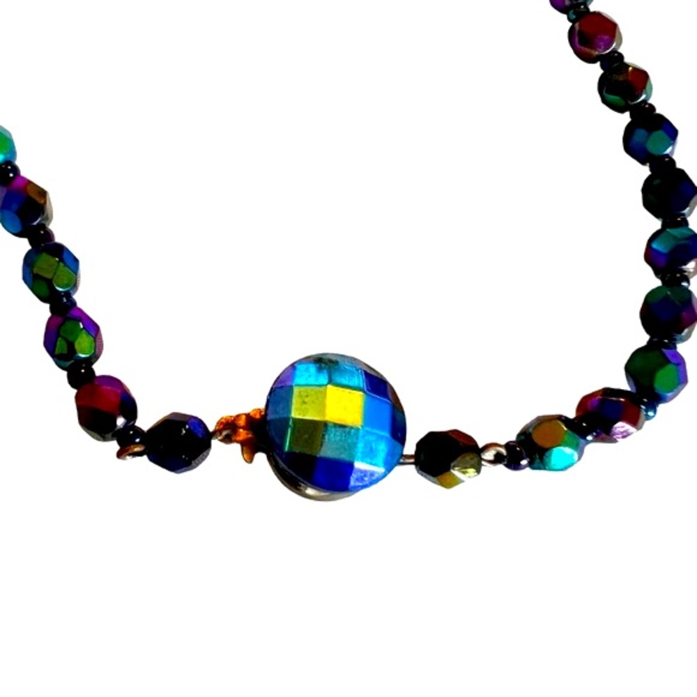 Vintage Aurora Borealis Faceted Graduated Crystal… - image 6